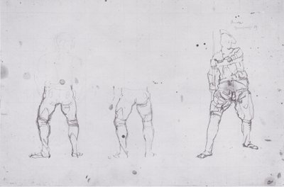 Warrior Figures from Behind and Front by Ferdinand Hodler